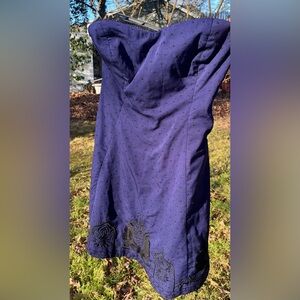 Free People Women’s Purple/Navy and Black Embroidered Dress, Size 10